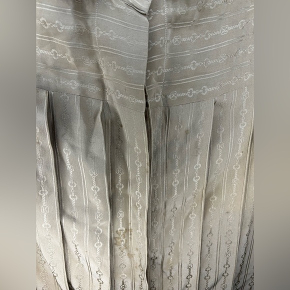 Women’s Vintage Christian Koban Gold Link Silk Designer Pleated Blouse Size 46 - Picture 4 of 7